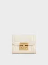 Charles & Keith - Donna Crinkle-effect Wallet In Cream