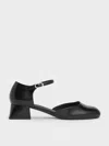 Charles & Keith - D'orsay Ankle-strap Pumps In Black Box
