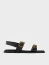 Charles & Keith - Double Buckle-strap Slingback Sandals In Black