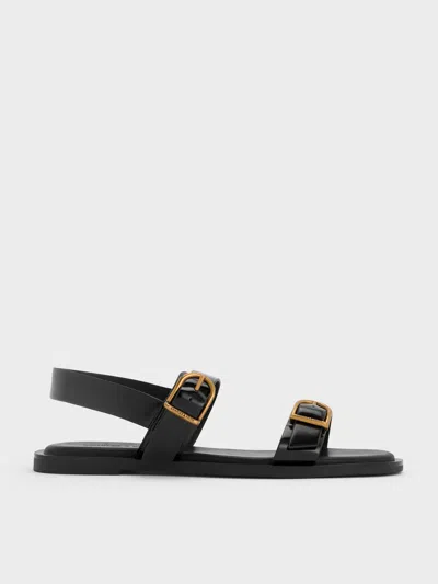 Charles & Keith - Double Buckle-strap Slingback Sandals In Black