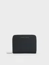 Charles & Keith Basic Square Wallet In Black