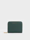 Charles & Keith Basic Square Wallet In Green