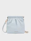 Charles & Keith - Duo Chain-handle Two-way Backpack In Sea Salt Blue