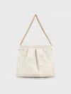 Charles & Keith Duo Double Chain Hobo Bag In Cream