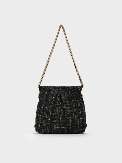 Charles & Keith - Duo Tweed Chain-handle Two-way Backpack