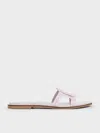 Charles & Keith - Easley Croc-effect Cut-out Slide Sandals In Animal Print Lilac