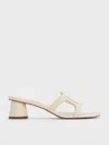Charles & Keith - Easley Croc-effect Cut-out Heeled Sandals