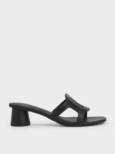 Charles & Keith - Easley Cut-out Heeled Sandals In Black
