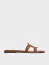 Charles & Keith - Easley Cut-out Slide Sandals In Caramel
