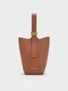 Charles & Keith - Edna Bucket Bag In Brown