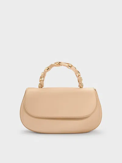Charles & Keith - Eilian Satin Braided Top Handle Bag In Gold