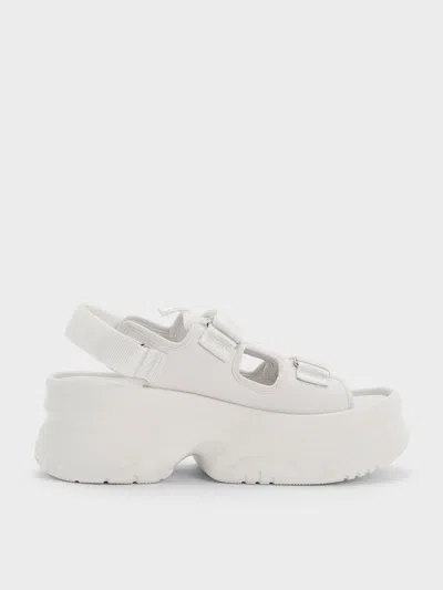 Charles & Keith - Elastane Flatform Sports Sandals In Black