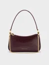 Charles & Keith - Elspeth Croc-effect Chain-link Shoulder Bag