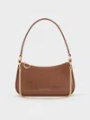 Charles & Keith - Elspeth Croc-effect Chain-link Shoulder Bag