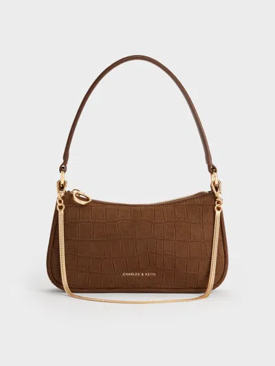 Charles & Keith - Elspeth Shoulder Bag In Brown
