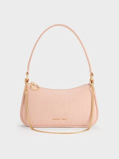 Charles & Keith - Elspeth Shoulder Bag In Pink