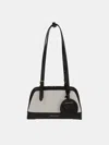 Charles & Keith - Enola Canvas Two-tone Elongated-handle Bag In Black