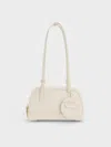 Charles & Keith - Enola Elongated-handle Bag In Cream