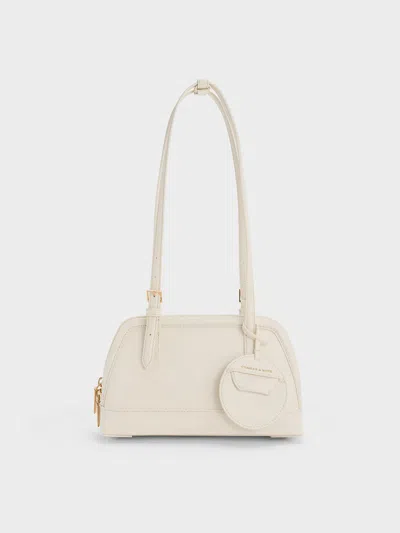 Charles & Keith - Enola Elongated-handle Bag In Cream