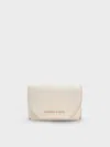 Charles & Keith - Enola Front Flap Wallet In Cream