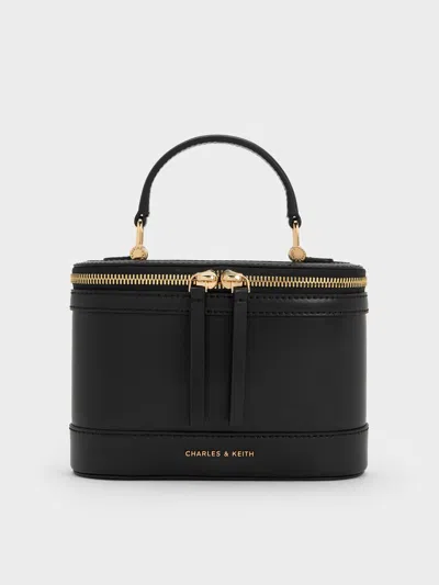 Charles & Keith - Enola Top Handle Vanity Bag In Black
