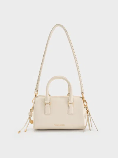 Charles & Keith - Everleigh Bowling Bag In White