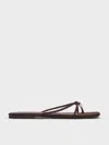 Charles & Keith - Faux Suede Metallic-charm Strappy Thong Sandals In Brown