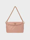 Charles & Keith - Fawn Panelled Front Flap Chain-handle Bag In Light Pink