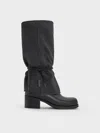 Charles & Keith - Felt Tie-around Knee-high Boots In Multi