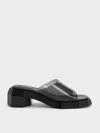 Charles & Keith See-through Geometric Mules In Black