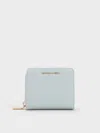 Charles & Keith - Finley Zip-around Small Wallet In Sea Salt Blue