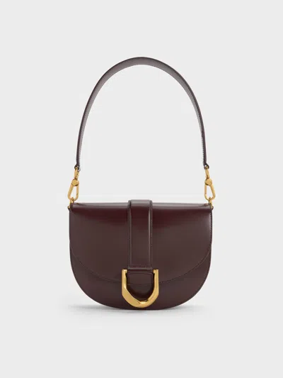 Charles & Keith - Gabine Leather Saddle Bag