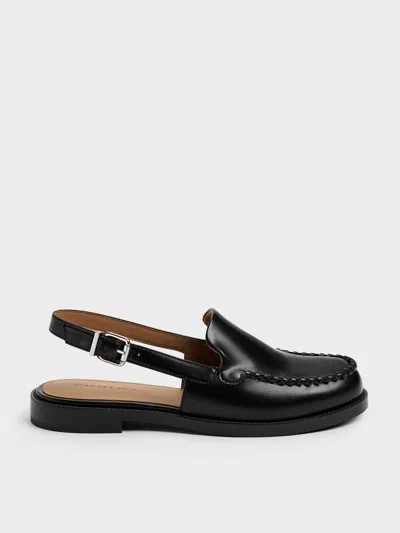 Charles & Keith - Gale Slingback Loafers In Black