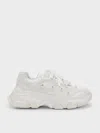 Charles & Keith - Gaskell Flower-embellished Chunky Sneakers In White