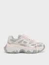 Charles & Keith - Gaskell Mesh Chunky Sneakers In Light Pink