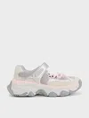 Charles & Keith - Gaskell Metallic Mesh Mary Jane Sneakers In Light Pink