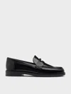 Charles & Keith - Georgina Leather Metallic-accent Penny Loafers In Black