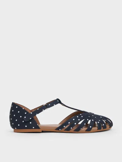 Charles & Keith - Girls' Dotted Caged T-bar Sandals