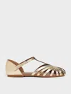 Charles & Keith - Girls' Metallic Caged T-bar Sandals