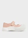 Charles & Keith - Girls' Two-tone Mary Jane Sneakers In Light Pink