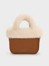Charles & Keith - Girls' Wendy Faux Fur Tote Bag In Brown
