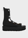 Charles & Keith - Gladiator Lace-up Platform Sandals In Black