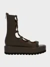 Charles & Keith - Gladiator Lace-up Platform Sandals In Dark Brown