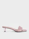 Charles & Keith - Glittered Cone-heel Mules In Pink