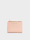 Charles & Keith - Harmonee Top Zip Small Wallet In Light Pink