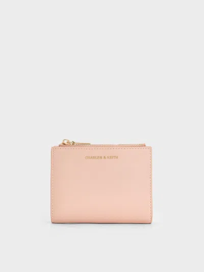 Charles & Keith - Harmonee Top Zip Small Wallet In Light Pink