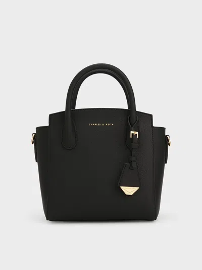 Charles & Keith - Harper Structured Top Handle Bag In Black