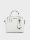 Charles & Keith Classic Double Top Handle Bag In White