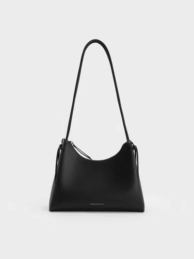 Charles & Keith - Hazel Bow Hobo Bag In Black