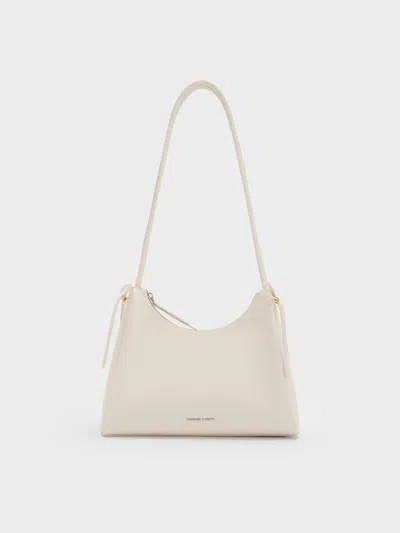 Charles & Keith - Hazel Bow Hobo Bag In White